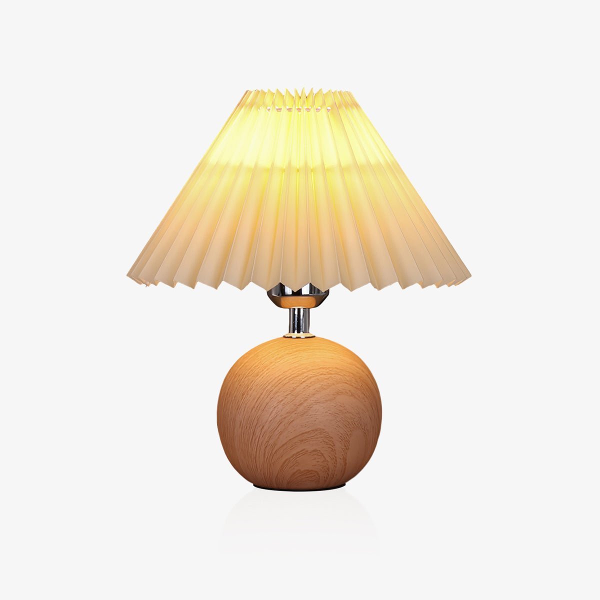 Wooden Pleated Table Lamp with Adjustable Brightness — lifestyle view