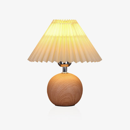 Wooden Pleated Table Lamp with Adjustable Brightness — lifestyle view