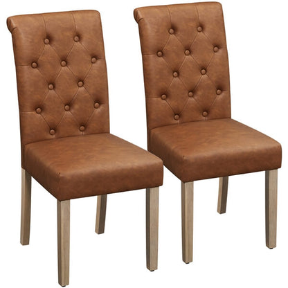 Faux Leather Parsons Dining Chairs, Set of 2, Easy to Clean — lifestyle view