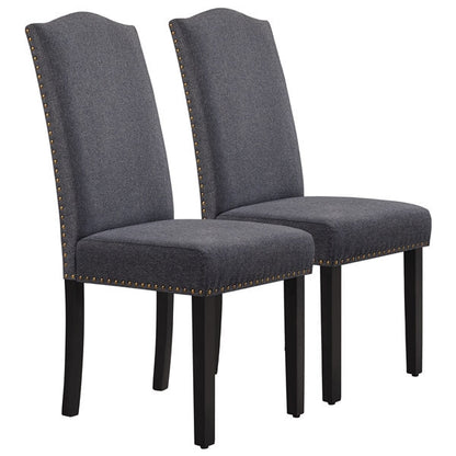 Upholstered Dining Chairs, Set of 6, with Nailhead Trim — detail view