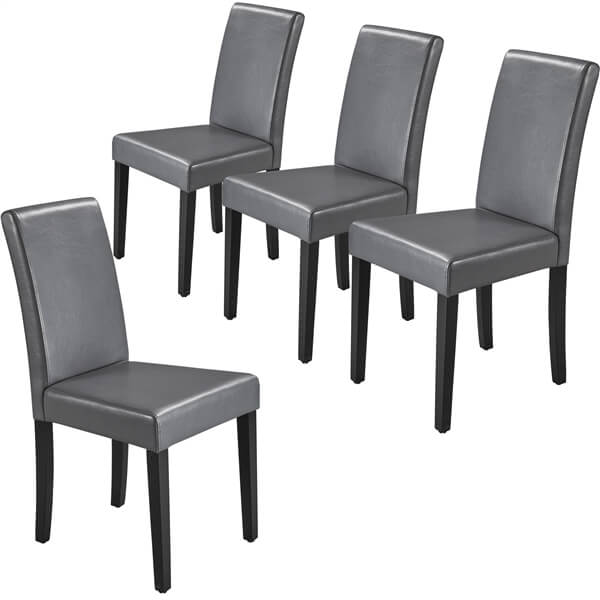 PU Cushion Dining Chairs, Set of 4, Easy to Clean — detail view