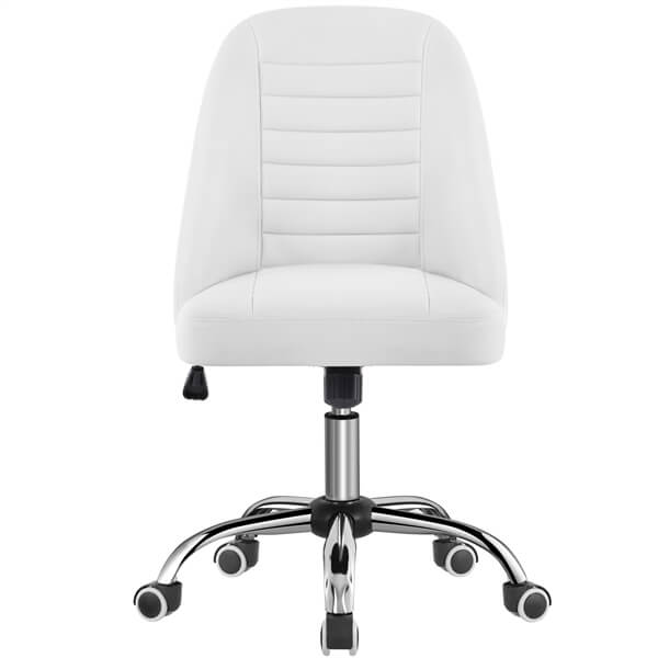 Mid-Back PU Leather Armless Office Chair with Adjustable Height — detail view