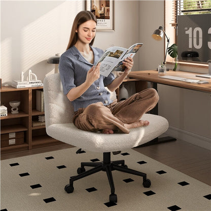 Wide Criss-Cross Desk Chair with Wheels & Adjustable Height — front view