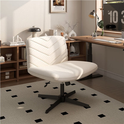 Wide Criss-Cross Desk Chair, No Wheels, with Adjustable Height — lifestyle view