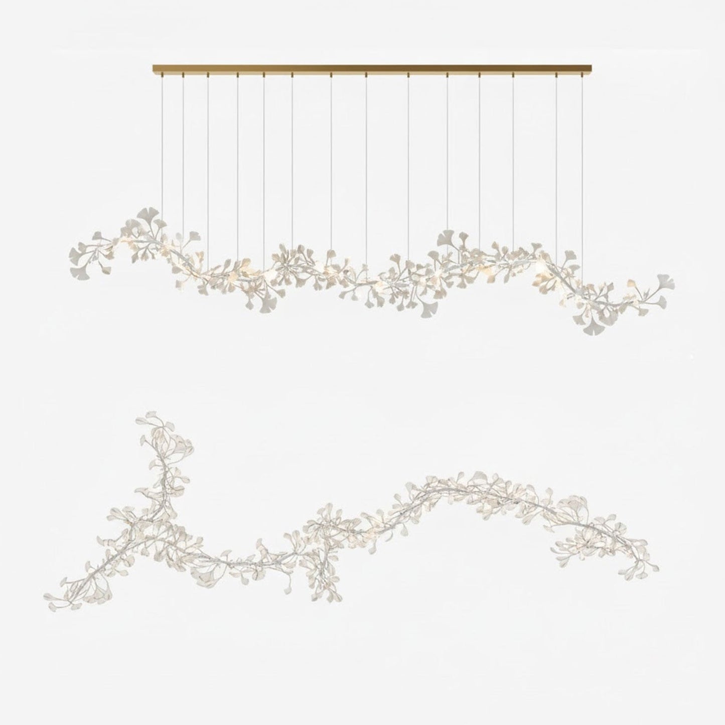 Porcelain Ginkgo Chandelier - Handcrafted, Energy Efficient Lighting — lifestyle view