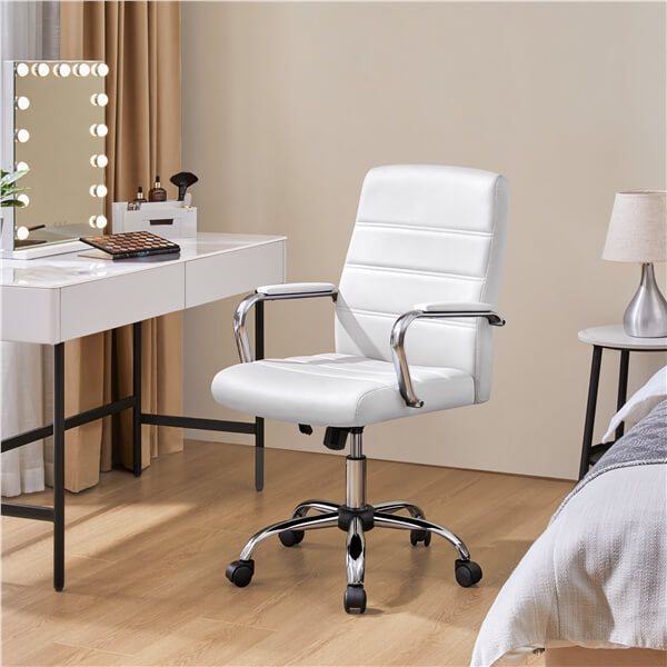 PU Leather Office Chair with Adjustable Height & Rocking Tilt — front view