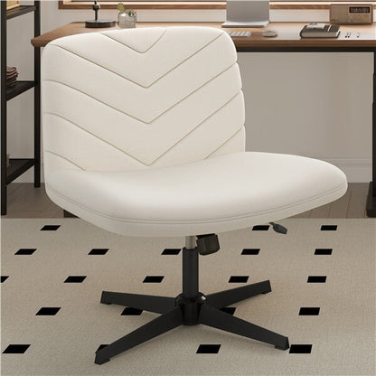 Wide Criss-Cross Desk Chair, No Wheels, with Adjustable Height — front view