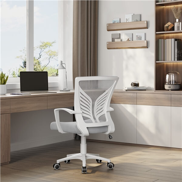 Mesh Office Chairs, Set of 2, with Lumbar Support & Casters — lifestyle view