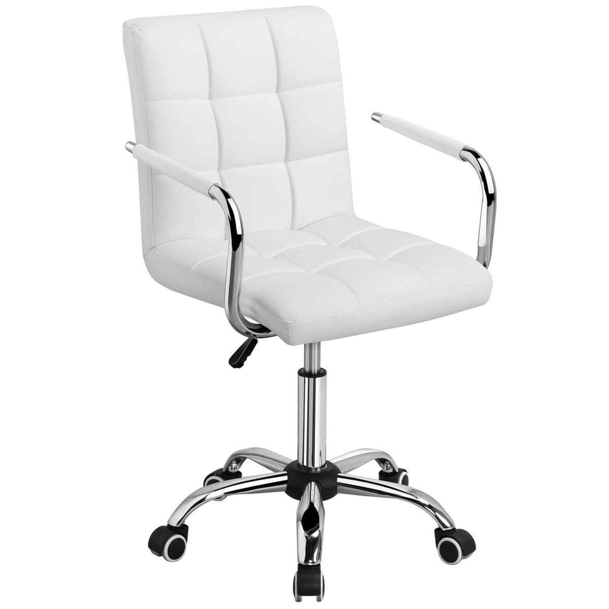 Modern PU Leather Office Chair with Adjustable Height & Armrests — side view