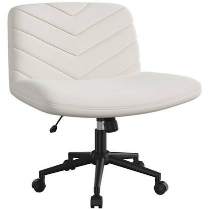 Wide Criss-Cross Desk Chair with Wheels & Adjustable Height — detail view