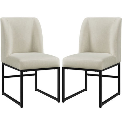 Armless Upholstered Dining Chairs, Set of 6, with Winged Backrest — detail view