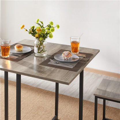 5-Piece Industrial Dining Set with Square Table & 4 Stools — lifestyle view