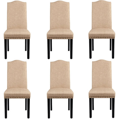 Upholstered Parsons Dining Chairs, Set of 6, with Nailhead Trim — side view