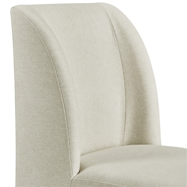 Armless Upholstered Dining Chairs, Set of 6, with Winged Backrest — alternate angle