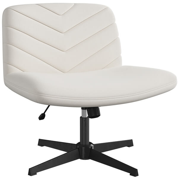Wide Criss-Cross Desk Chair, No Wheels, with Adjustable Height — side view