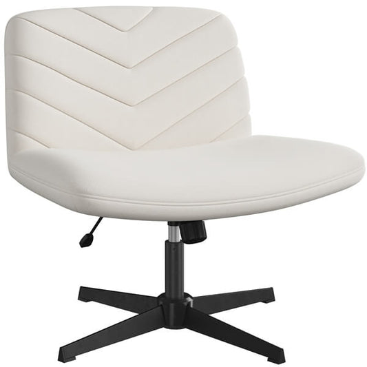 Wide Criss-Cross Desk Chair, No Wheels, with Adjustable Height — side view