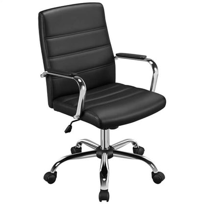 PU Leather Office Chair with Adjustable Height & Rocking Tilt — detail view