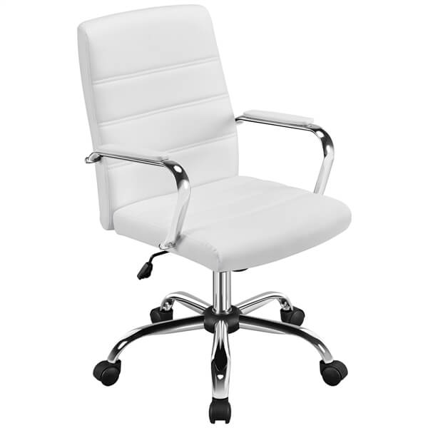 PU Leather Office Chair with Adjustable Height & Rocking Tilt — side view